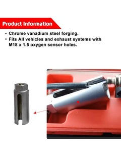 TLAXCA 5 PCS Automotive O2 Oxygen Sensor Socket , 3/8" 1/2" Drive x 7/8" 22mm  Offset Wrench Remover Tool and Thread Chaser Tool Fits Most of Vehicles  - Image 4