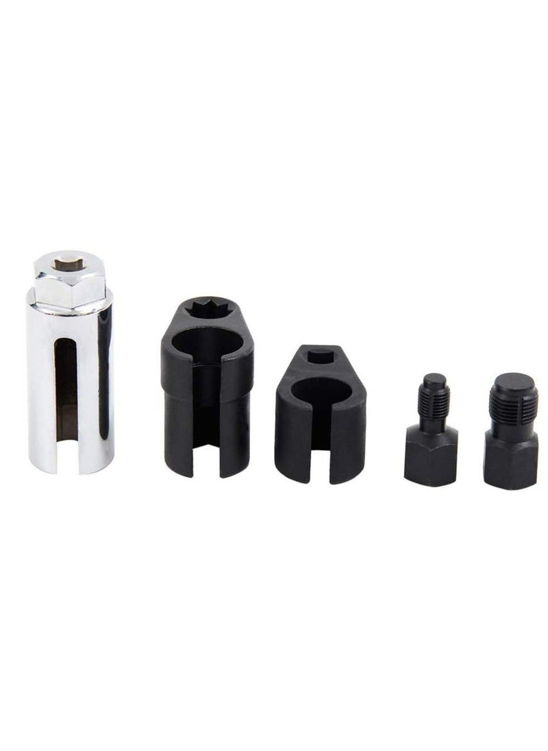 TLAXCA - 5 PCS Automotive O2 Oxygen Sensor Socket , 3/8" 1/2" Drive x 7/8" 22mm  Offset Wrench Remover Tool and Thread Chaser Tool Fits Most of Vehicles - Image 1