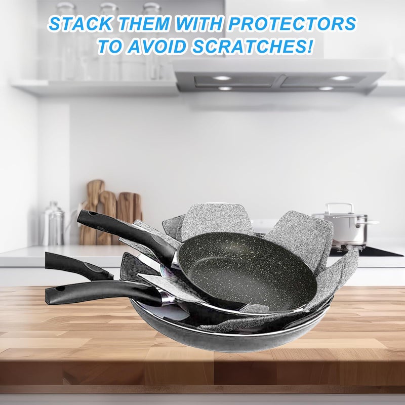 MOJOTORY Pot and Pan Protectors, 6 Pack Pan Protectors in 3 Sizes, Pot Separator for Stacking, Anti-Slip Pan AND  Pot Dividers to Avoid Stratching or Marring, Protecting Pads for Glass/Ceramic Plates and Cookwares - Image 2