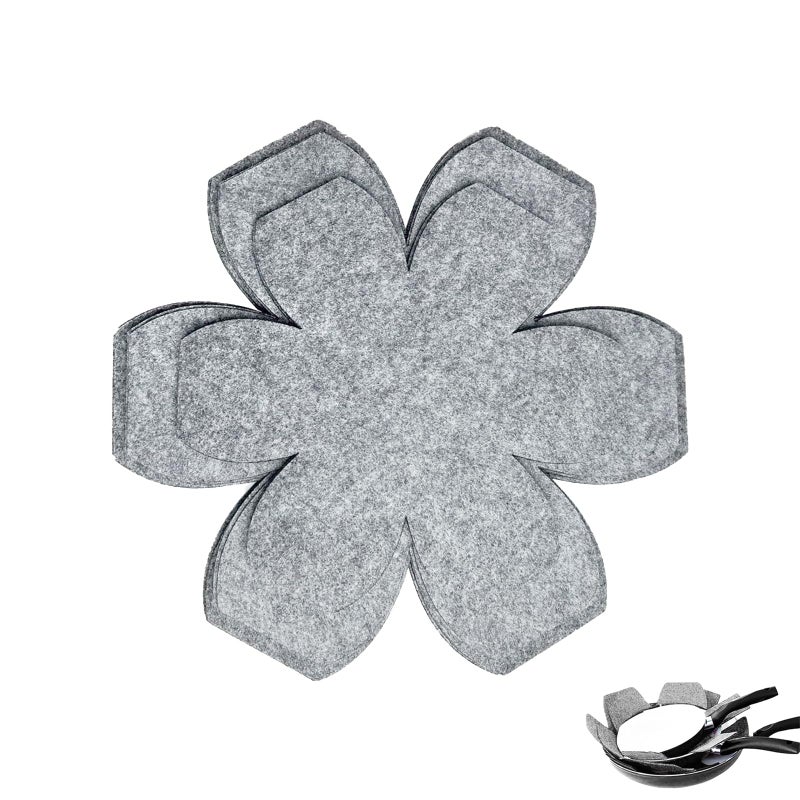 MOJOTORY Pot and Pan Protectors, 6 Pack Pan Protectors in 3 Sizes, Pot Separator for Stacking, Anti-Slip Pan AND  Pot Dividers to Avoid Stratching or Marring, Protecting Pads for Glass/Ceramic Plates and Cookwares - Image 1