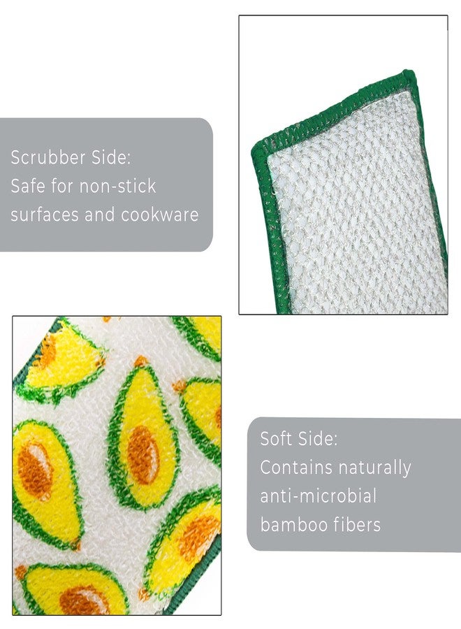 Smart Design Non Scratch Scrub Sponge with Bamboo Odorless Rayon Fiber - Set of 9 - Ultra Absorbent - Soft and Scrubber Side - Cleaning, Dishes, and Hard Stains - Spring - Yellow, Mint, Blue - Image 3