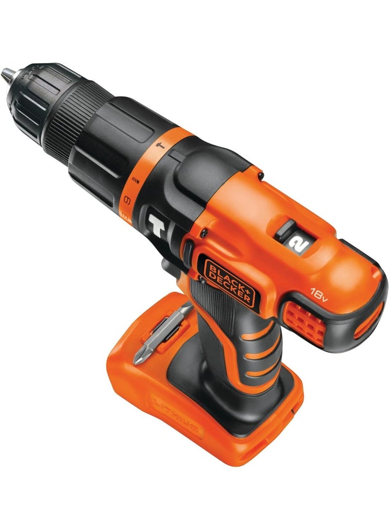 BLACK+DECKER Cordless Hammer Drill with 11 Torque Settings, 18V, Battery Not Included - BDCH188N-XJ - Image 4