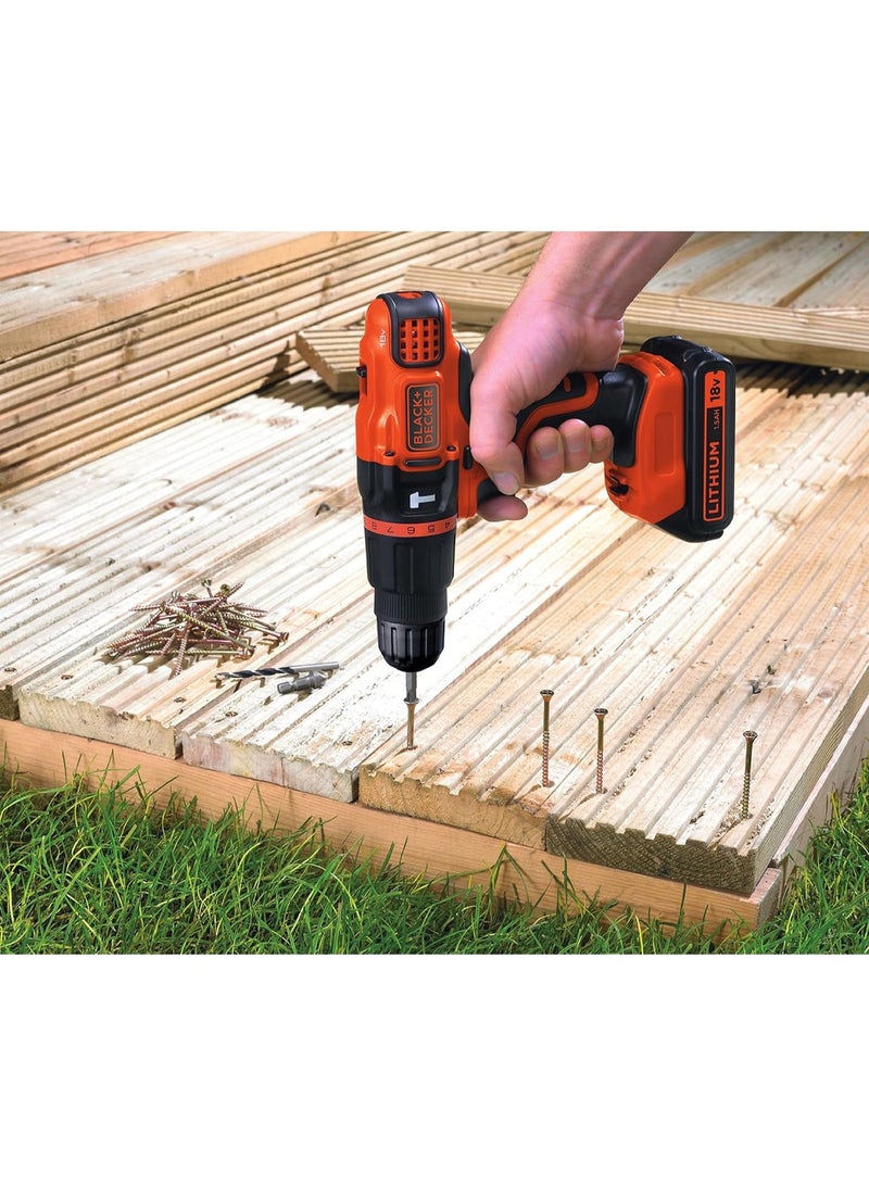 BLACK+DECKER Cordless Hammer Drill with 11 Torque Settings, 18V, Battery Not Included - BDCH188N-XJ - Image 5