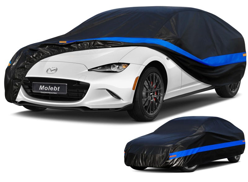 Molebt Car Cover for Coupe Sports Car Waterproof All Weather, Universal Fit Mazda Miata/MX-5, Toyota MR2, BMW Z3, Honda S2000, Saturn Sky, Volkswagen Cabrio, Mercedes-Benz SLK-Class etc. - Image 1
