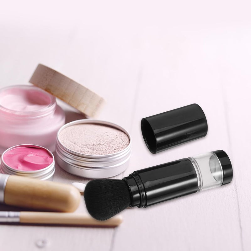 Powder Makeup Brush Portable Blush Brush with Black Synthetic Fiber Bristles for Women Loose Powder and Blush Application Tool for Travel - Image 4