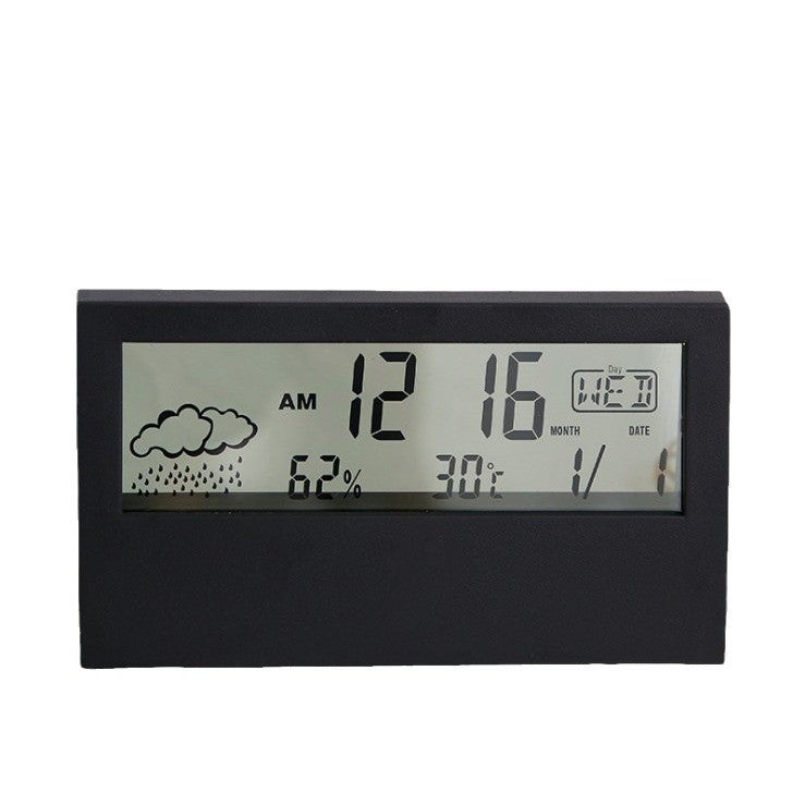 Lcd Weather Clock Electronic Temperature And Humidity Meter Alarm Clock Creative Electronic Digital Display Multi-Function White Light 2158 - Image 5