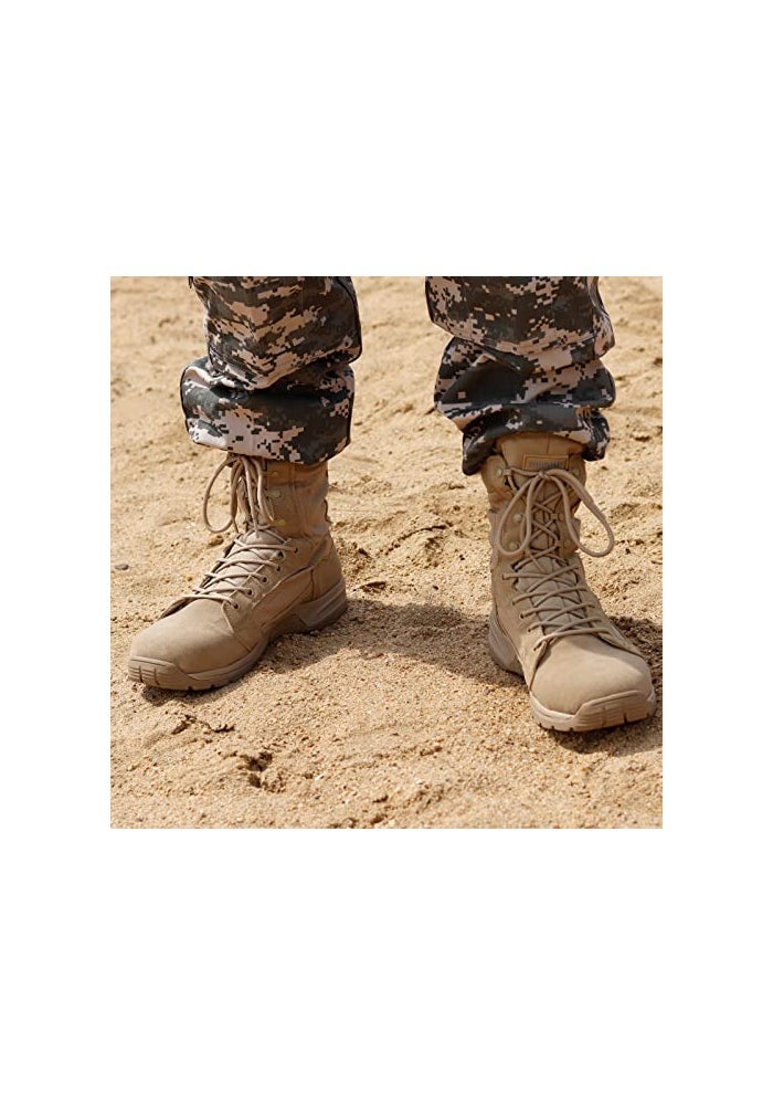 IODSON Mens Breathable Work Tactical Military Boots Lightweight Combat Army Motorcycle Jungle bootsBrown 8 - Image 3