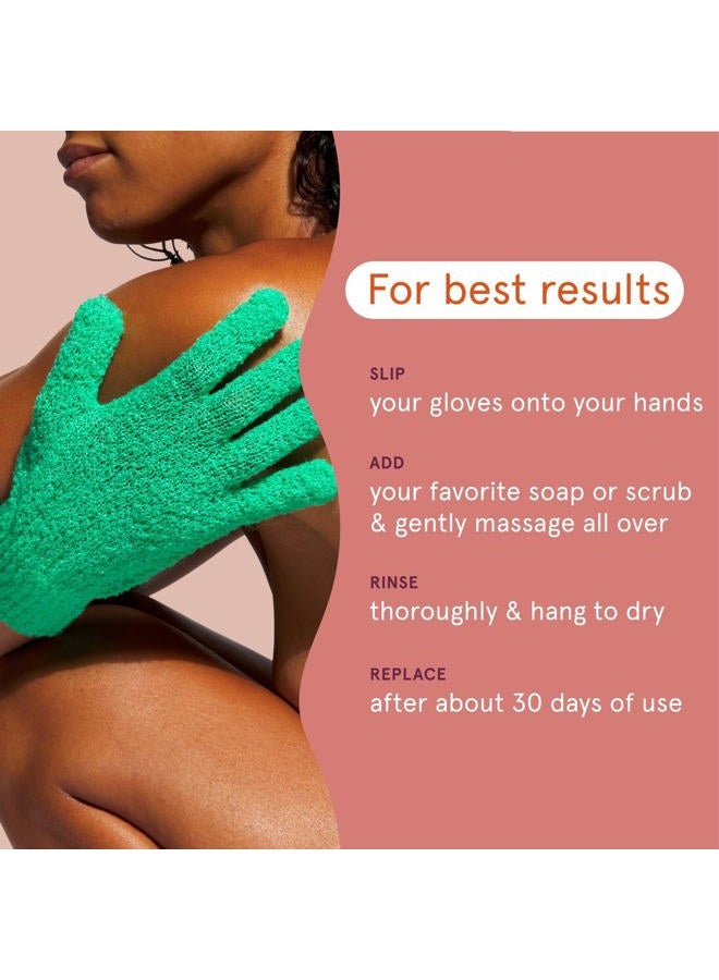 cleanlogic Bath & Body Exfoliating Glove, Stretchy Bath & Shower Gloves, Reusable Exfoliator Tool for Smooth & Softer Skin, 3 Pairs, 6 Count - Image 4