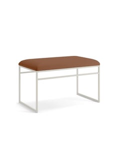 INDIDECOR INDIDECOR 64302 Hallway Bench Entryway Bench for Home and Office Brown Faux Leather Cushion Grey Metal Frame Suitable for Living RoomBedroomOffice 100 cm x 46 cm x 39 cm 