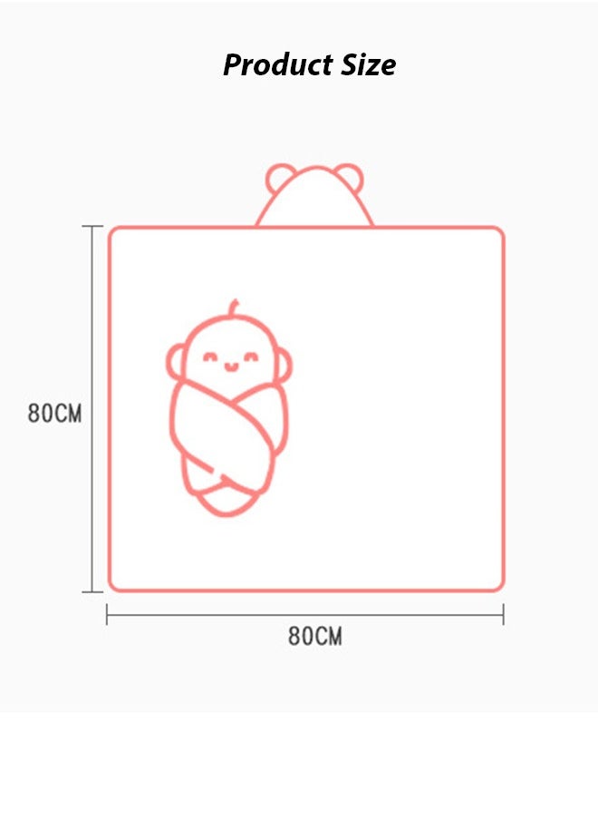 Aissiora Baby hooded bathrobe  Cartoon baby bath towel Baby hooded bath towel Baby bath towels  Coral fleece fabric Children's bath towels Soft and skin-friendly It is not easy to shed Quick drying  - Image 2