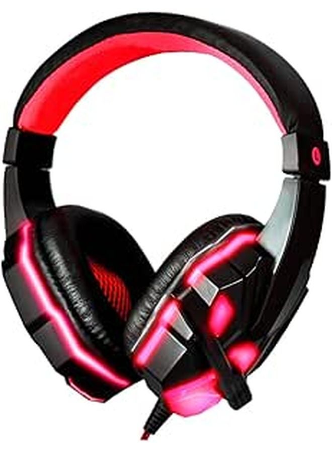 Gaming Headset Over Ear with Noise Canceling Mic Soft Ear Pad LED Light for PC Game Console - Image 1