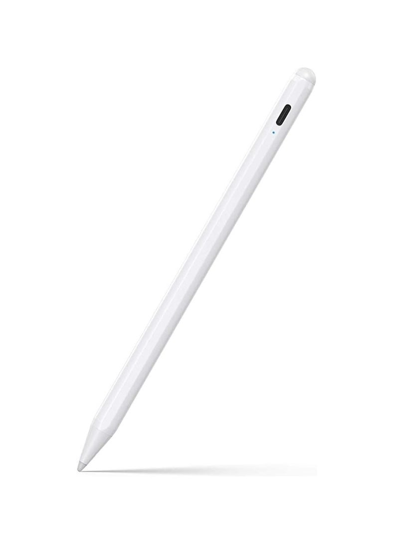 Stylus Pen with Palm Rejection for iPad 2018–2021 Compatible with Gen 6, 7, 8, 9, Pro 11/12.9 inch, Air 3/4/5, Mini – Milky White 