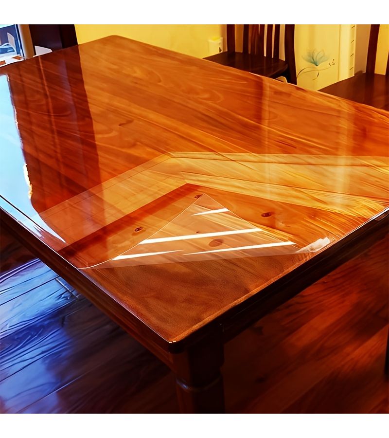PET Ultra Thin Transparent Table Mat Scratch Resistant High Temperature Resistant Invisible Table Protective Film 23 62 Inch By 118 11 Inch - Image 2