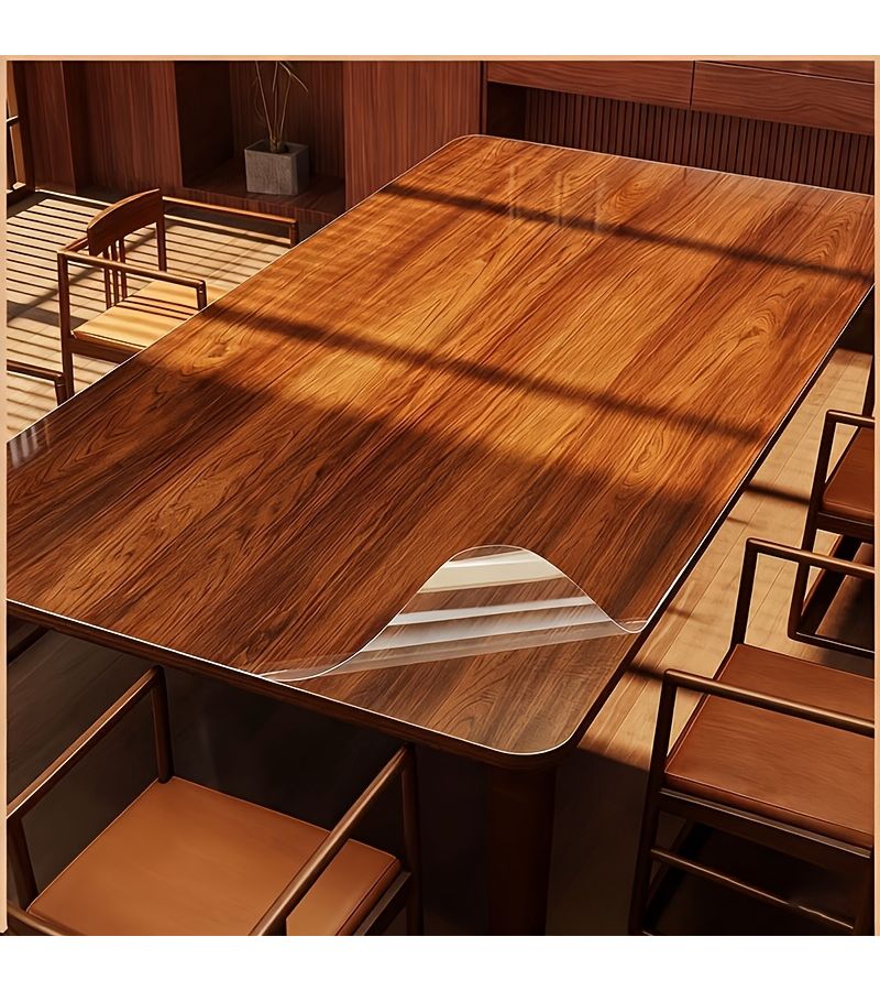 PET Ultra Thin Transparent Table Mat Scratch Resistant High Temperature Resistant Invisible Table Protective Film 23 62 Inch By 118 11 Inch - Image 4