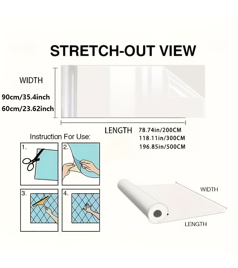 PET Ultra Thin Transparent Table Mat Scratch Resistant High Temperature Resistant Invisible Table Protective Film 23 62 Inch By 118 11 Inch - Image 3