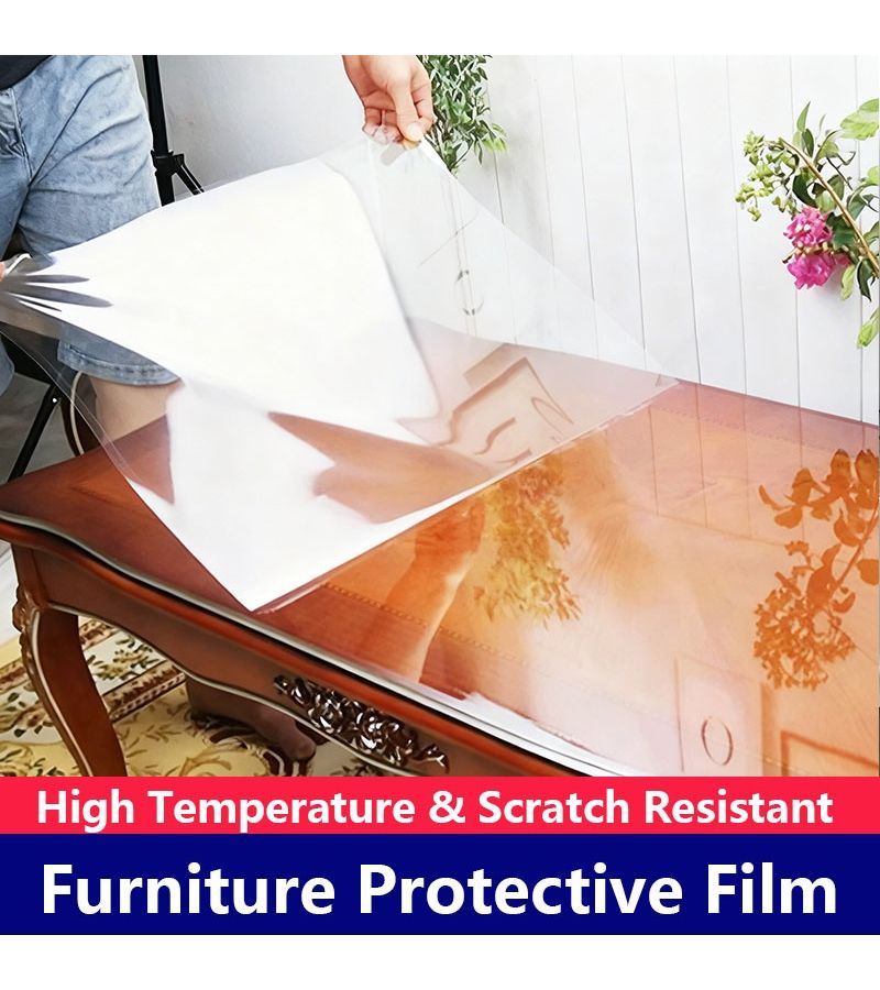 PET Ultra Thin Transparent Table Mat Scratch Resistant High Temperature Resistant Invisible Table Protective Film 23 62 Inch By 118 11 Inch - Image 1