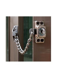 Stainless Steel Window Chain Lock Guard Door Restrictor Child Safety Security Chain Lock for Flat Open Windows Anti Theft Home Hardware Opening Restrictor Lock with Key