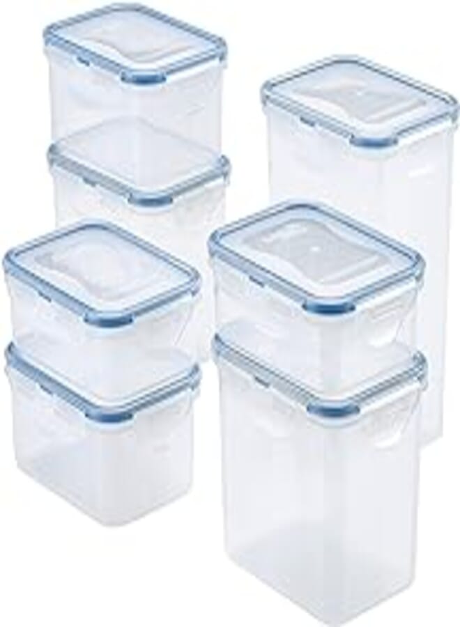 LocknLock hpl809bs tight food containers, 14-piece set, plastic, clear