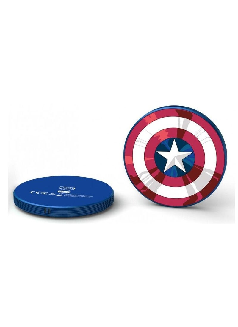 Marvel Captain America Shield Power Bank Portable Stripe Design Charges Smartphones and Tablets Officially Licensed Product  4000mAh Capacity  LED Indicator Light