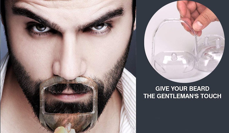 RIMOL Beard Shaper Goatee Mustache Grooming Tool Face Hair Styling Template for Man - Transparent - 5 PCS/Set (Transparent) - Image 2