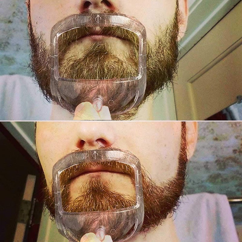 RIMOL Beard Shaper Goatee Mustache Grooming Tool Face Hair Styling Template for Man - Transparent - 5 PCS/Set (Transparent) - Image 4