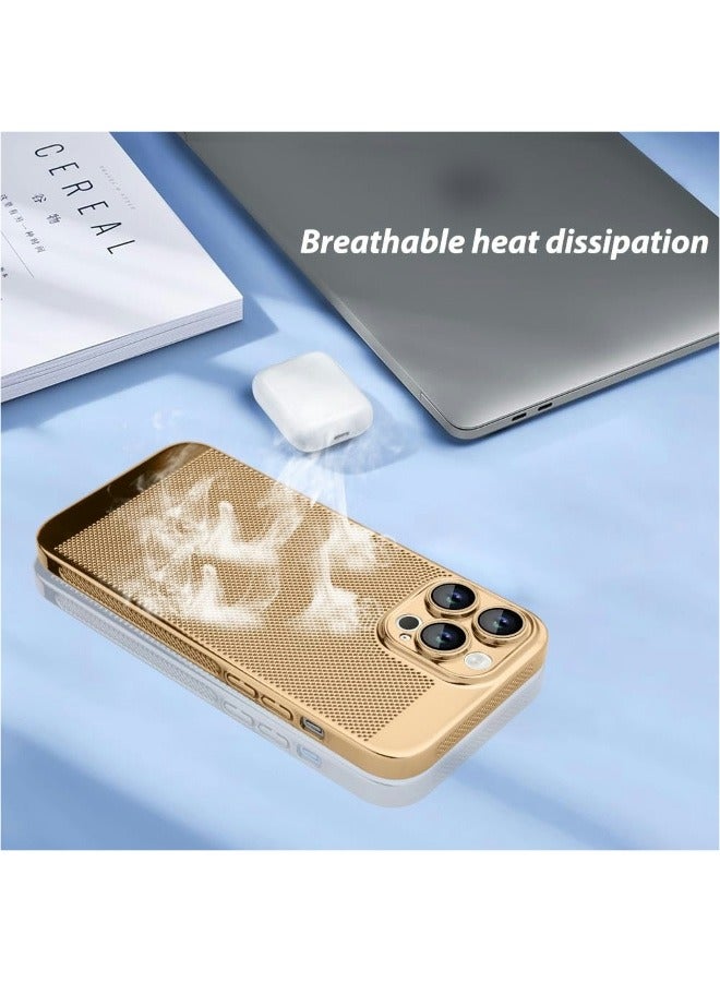 ShebSheb Electroplating Heat Dissipation Phone Case for iPhone 14 Pro, New Heat Dissipation Plating Fine Hole Protector for iPhone Case, Crystal Lens Film Coating Phone Case - Image 4