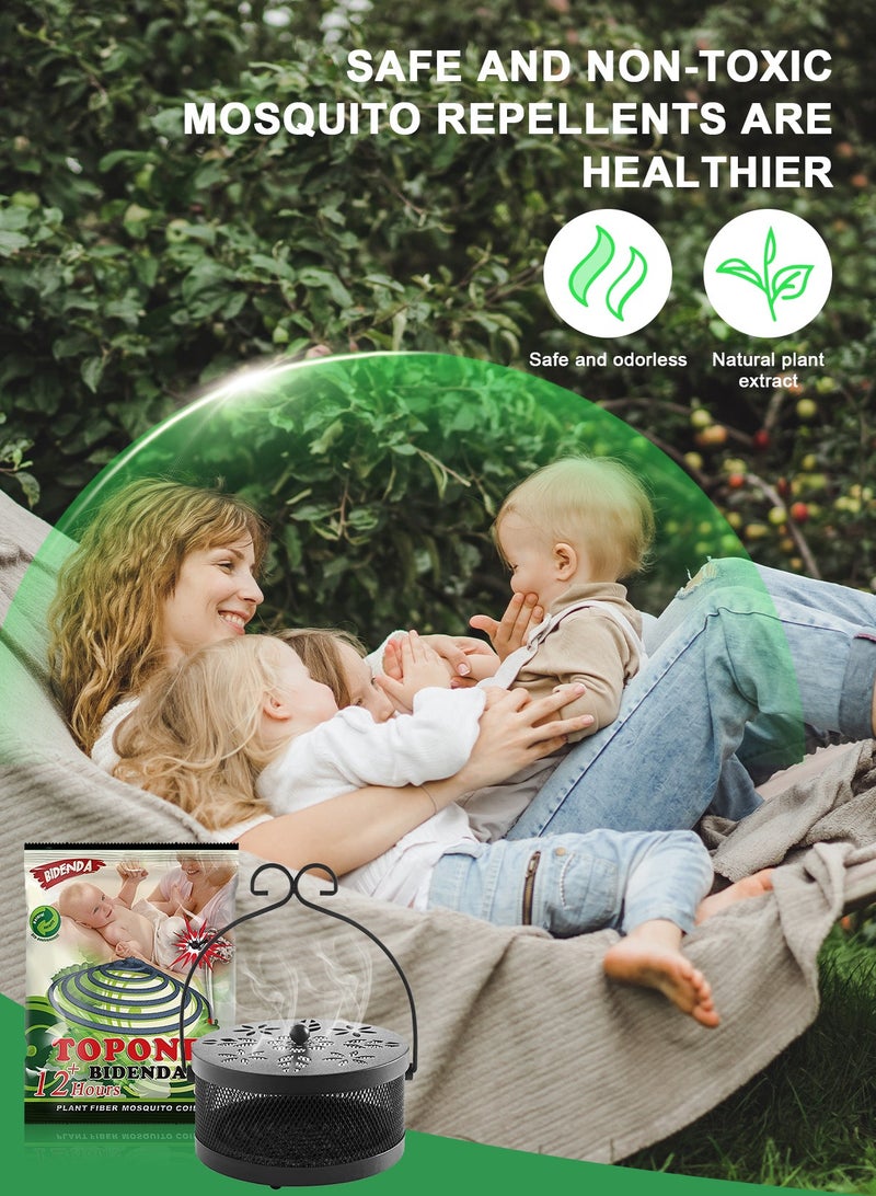 TOPONE 2Pack 20Coils Mosquito Coils  with 1 Mosquito Coil Box Iron Holder Household Censer Repellent Incense Coil - Image 4