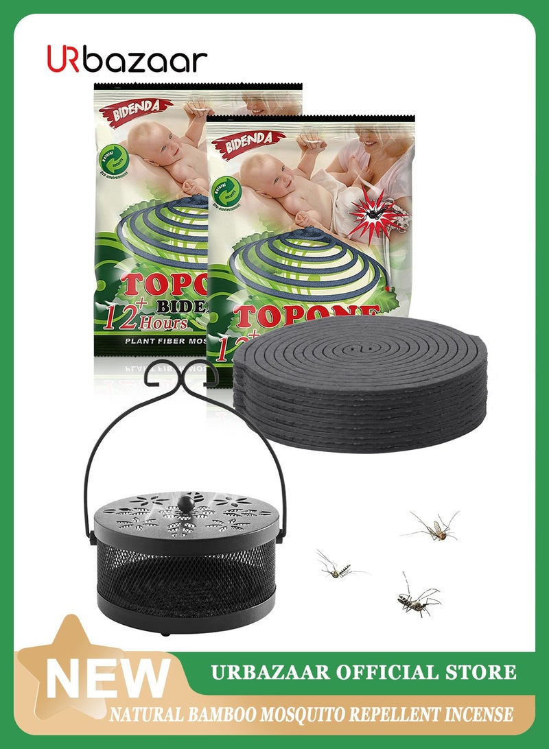 TOPONE 2Pack 20Coils Mosquito Coils  with 1 Mosquito Coil Box Iron Holder Household Censer Repellent Incense Coil - Image 1