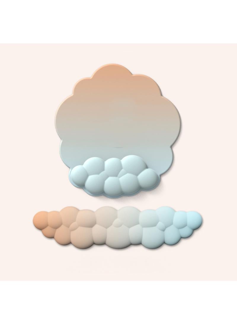 Y&D 2-Piece Office Keyboard Cloud Wrist Rest And High Density Memory Silicone Non Slip Base Mouse Pad - Image 1