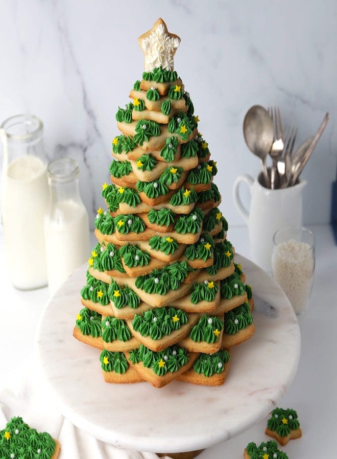 KAISHANE 10pcs 3D Christmas Tree Cookie Cutter Set-Star Cookie Cutters XMAS Decoration fondant donut Cookie cutters kit for Christmas Tree gift cookie tower - Image 5