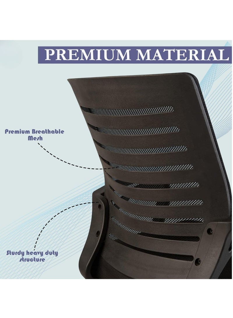 Wooden Twist Ergonomic Breathable Mesh Back Office Chair with 360° Swivel Height Adjustable Lever, Rocking Tilt Lock and Thick Cushion Seat  - Image 4