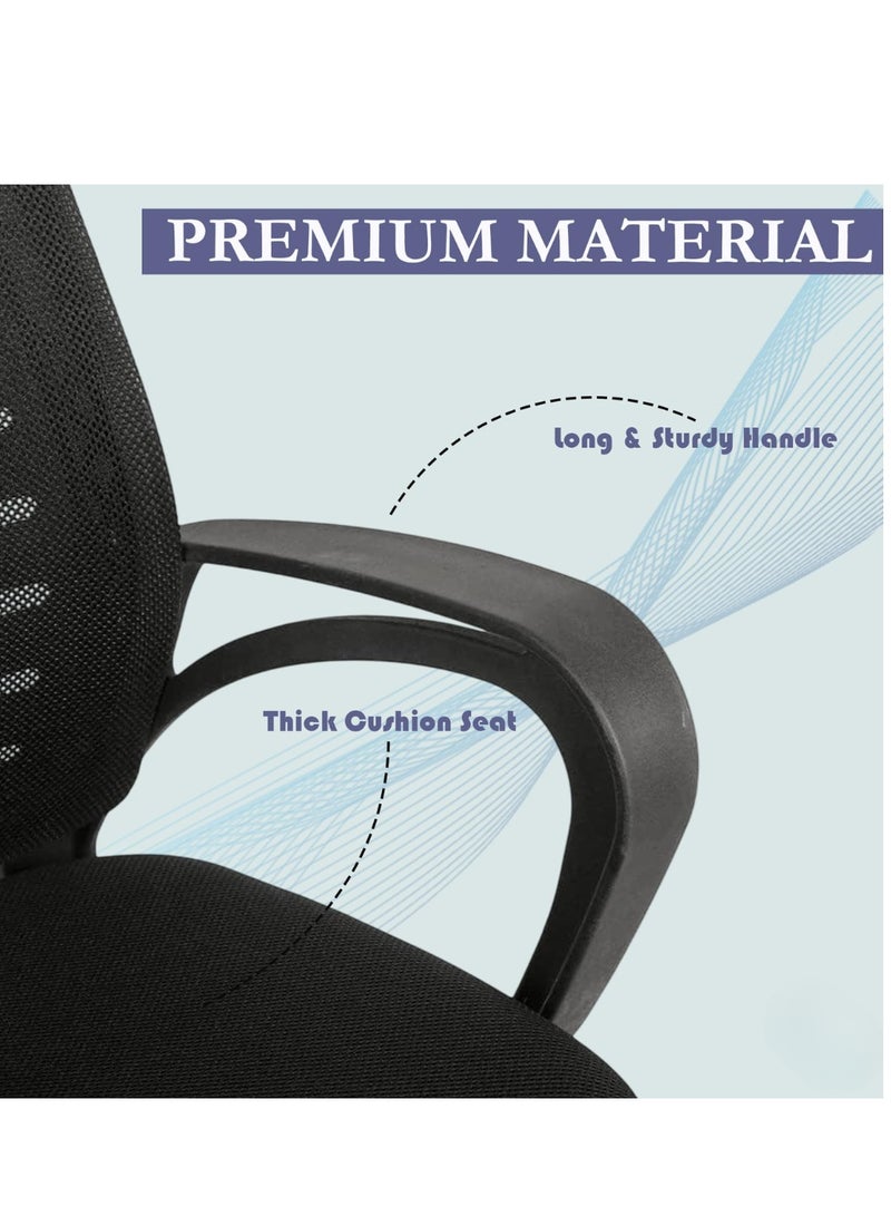 Wooden Twist Ergonomic Breathable Mesh Back Office Chair with 360° Swivel Height Adjustable Lever, Rocking Tilt Lock and Thick Cushion Seat  - Image 5