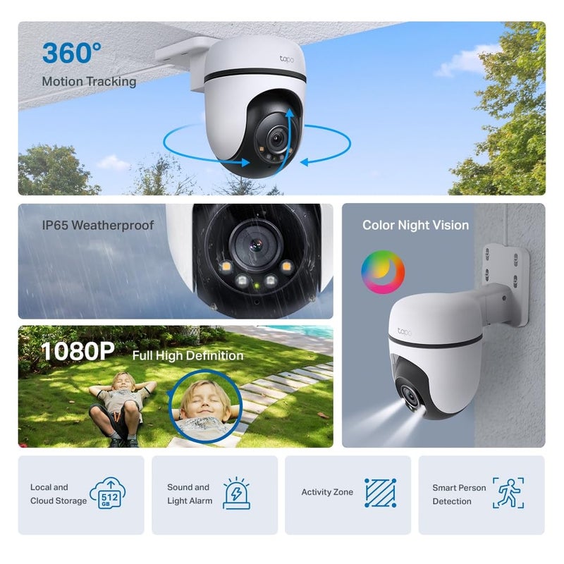 Tapo C500 1080P Pan/Tilt Outdoor Security Camera CCTV Camera 360° View - Image 3