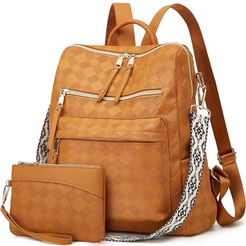 Makes Backpack Purse for Women PU Leather Travel Satchel Handbag Convertible Design Bag with Purse 2 Piece - Image 1