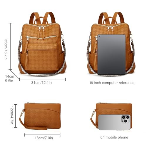 Makes Backpack Purse for Women PU Leather Travel Satchel Handbag Convertible Design Bag with Purse 2 Piece - Image 4
