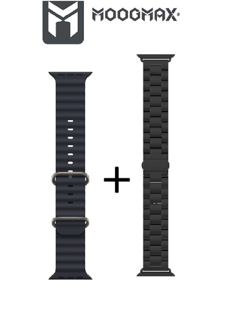 MOOGMAX - MoogMax (2nd Gen) ultra watch. IPX6 Water-resistant watch ultra. Smart touch watch with gesture-based call answering & answering from the watch using the built-in mic. smart watch ultra with a watch mobile app. Smart sports watch with all fitness measurements. smartwatch with wireless charging. Black - Image 1