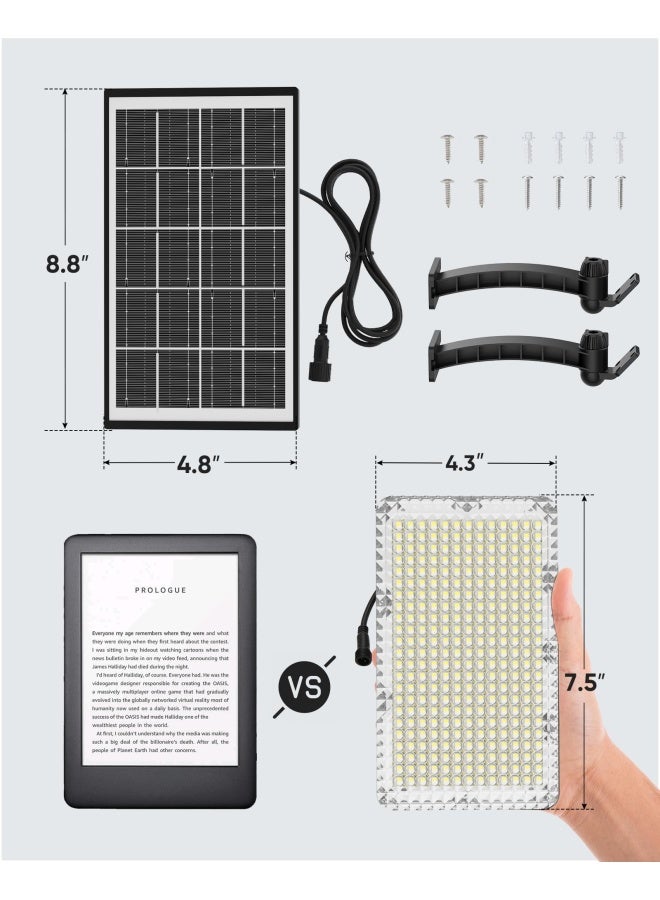 JACKYLED 1000 Lumens 299 Led Solar Lights Outdoor Bright Solar Dusk To Dawn Light With 4000Mah Battery Ip65 Waterproof Outdoor Solar Powered Security Flood Light For Wall Porch Shed Barn - Image 3
