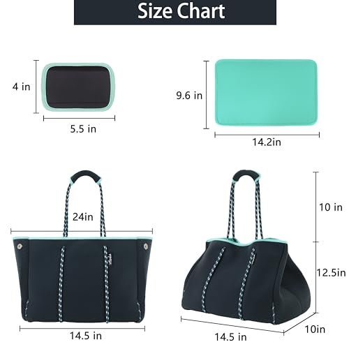 Hibala Neoprene Multipurpose Beach Bag,Gym/Travel/Pool Bag,Tote For Women&Men (Grey) - Image 4