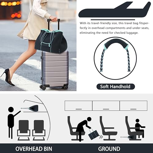 Hibala Neoprene Multipurpose Beach Bag,Gym/Travel/Pool Bag,Tote For Women&Men (Grey) - Image 5
