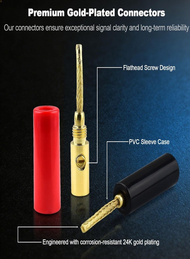 onelinkmore Flex Pin Banana Plugs for Speaker Wire - 5 Pairs, 24K Gold Plated Insulated Connector for Spring-Loaded Jack Terminals, Supports 12 AWG to 20 AWG Wires - Image 4