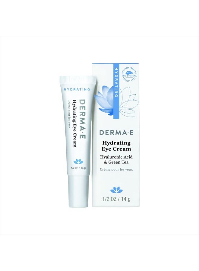 derma-e Hydrating Eye Cream – Firming and Lifting Hyaluronic Acid Treatment - Under Eye and Upper Eyelid Cream Reduces Puffiness and Appearance of Fine Lines, 0.5 oz - Image 1