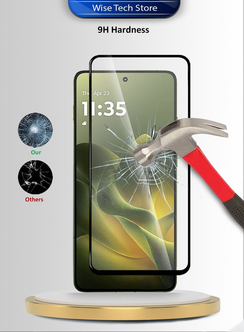 Wtech Motorola Edge 70 5G 2025 Premium E2E Series Full Glue Full Cover Tempered Glass Screen Protector (MSGECN) - Clear/Black - Image 3