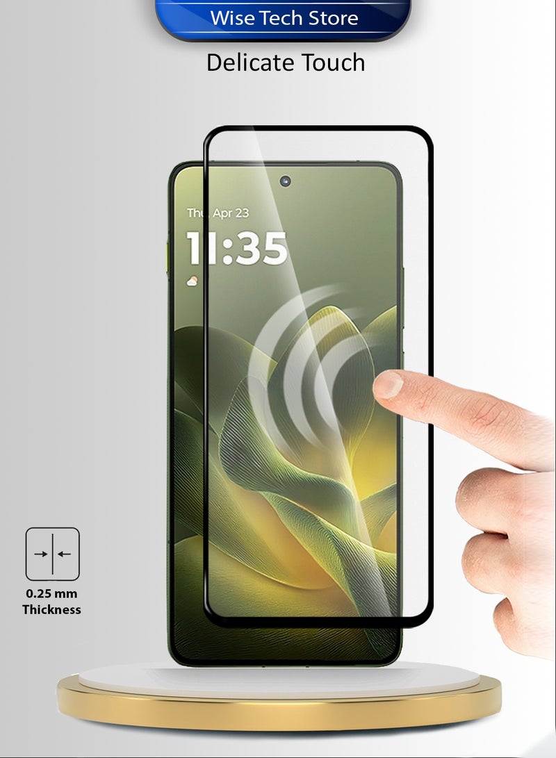 Wtech Motorola Edge 70 5G 2025 Premium E2E Series Full Glue Full Cover Tempered Glass Screen Protector (MSGECN) - Clear/Black - Image 4