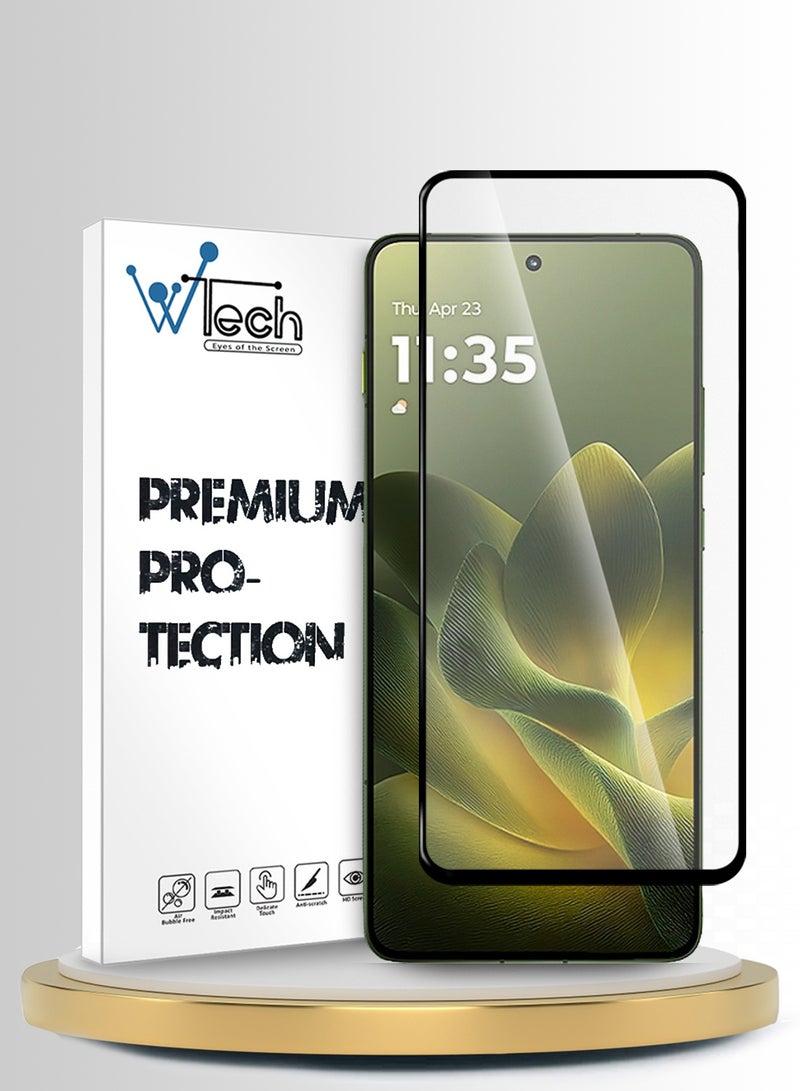 Wtech Motorola Edge 70 5G 2025 Premium E2E Series Full Glue Full Cover Tempered Glass Screen Protector (MSGECN) - Clear/Black - Image 1
