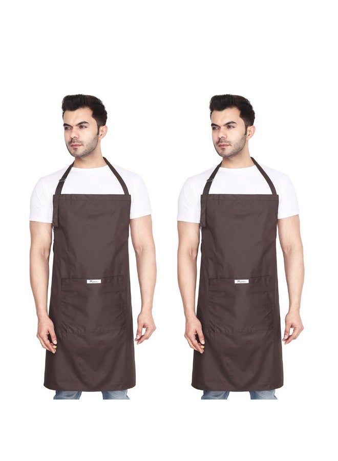 MAKSTILE Waterproof & Dustproof Apron For Dishwashing, Cooking, Dog Grooming, Gardening, Car Wash, Lab, Restaurant & Industrial Use | Unisex| Color-Navy Coffee & Coffee | Pack Of 2 - Image 1
