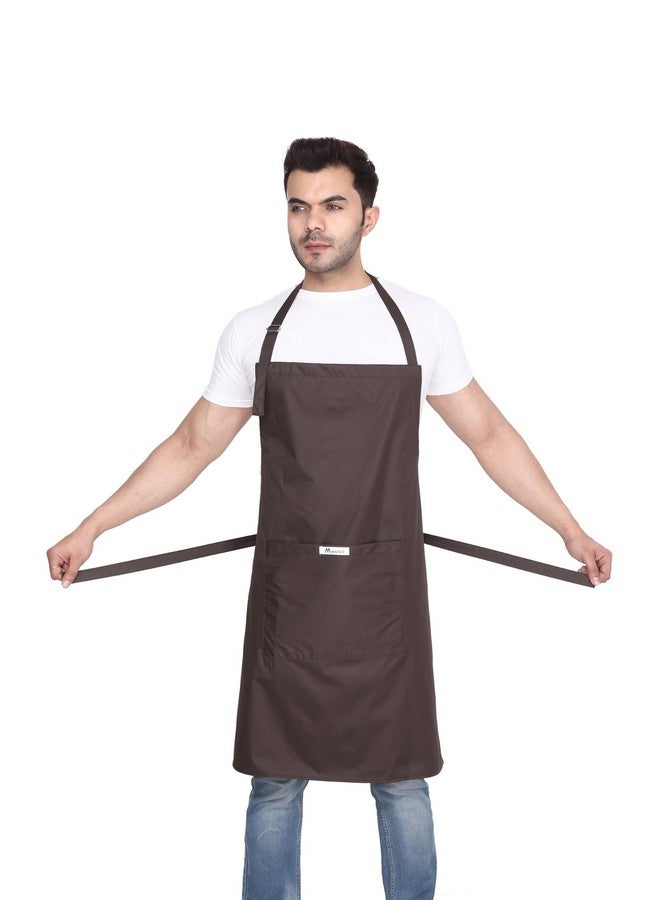 MAKSTILE Waterproof & Dustproof Apron For Dishwashing, Cooking, Dog Grooming, Gardening, Car Wash, Lab, Restaurant & Industrial Use | Unisex| Color-Navy Coffee & Coffee | Pack Of 2 - Image 4