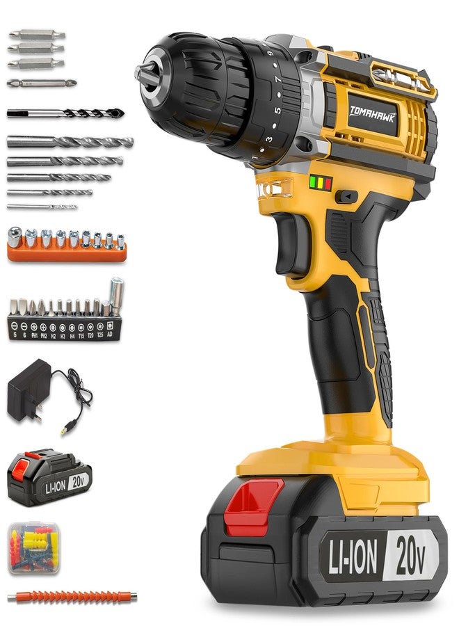 Tomahawk® TCD-20K 20V Cordless Impact Drill & Screwdriver | 35Nm Torque | 2-Speed 400/1400 RPM | 10mm Chuck | 18+1 Settings | Dual 1.5Ah Batteries for Home & DIY - Image 1