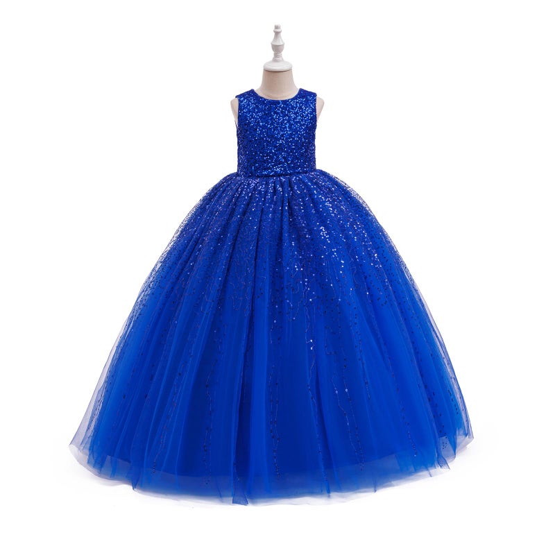 DPKM Flower Girls Sequin Dress Bridesmaid Sparkle Formal Wedding Party Birthday Kids Pageant Princess Prom Ball Gown - Image 4