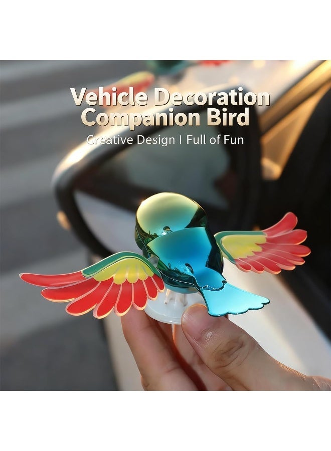 NIBEMINENT Simulation Flying Bird Car Ornament, Figurine Flapping Wings Fun Rider Helmet Decoration Doll for Car, Motorcycle, Bike & Helmet, Cute Outdoor Auto Decor Gift for Drivers - Image 4