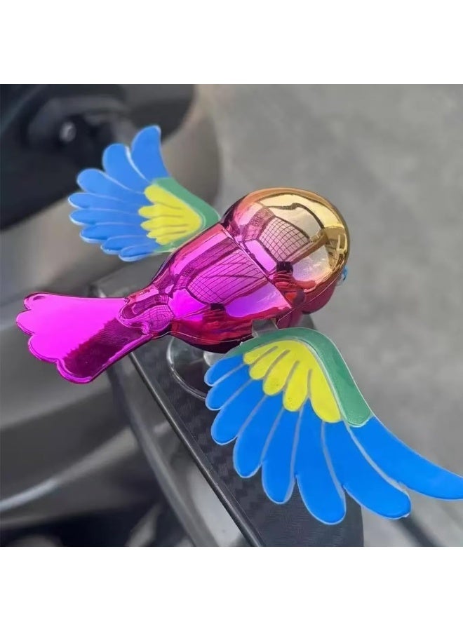 NIBEMINENT Simulation Flying Bird Car Ornament, Figurine Flapping Wings Fun Rider Helmet Decoration Doll for Car, Motorcycle, Bike & Helmet, Cute Outdoor Auto Decor Gift for Drivers - Image 2